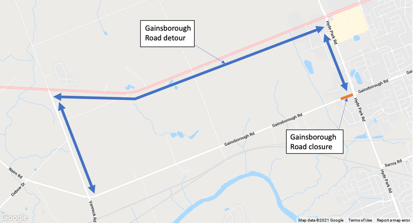 Road Closure Gainsborough Road between Hyde Park Road and Prince